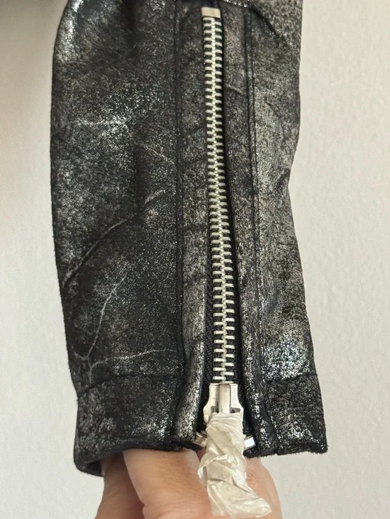 Metallic Silver Moto Jacket - Women - Picture 2 of 9
